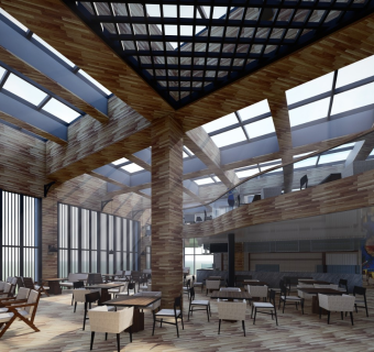 现代 餐厅 饭店 二层饭店